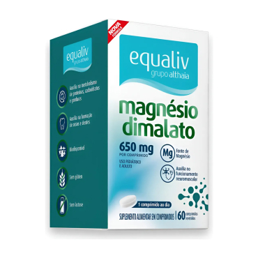 Magnésio Dimalato 60 Caps 650mg - Equaliv